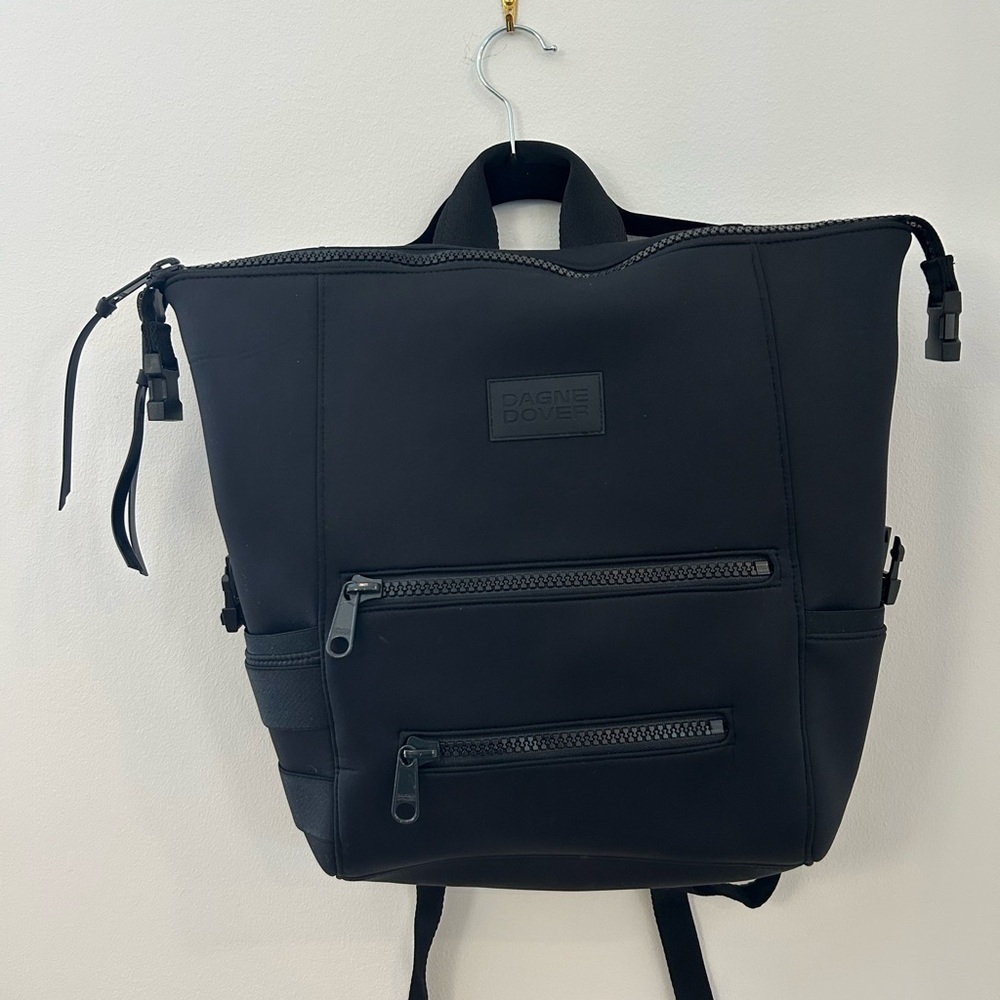 Dagne Dover Black Neoprene Medium Diaper Backpack